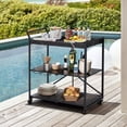 thumbnail image 6 of MELLCOM Folding Bar Cart, Kitchen Serving Cart with wheels, 3-Tier Rolling Utility Cart for Home, Black, 6 of 7