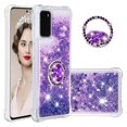 thumbnail image 1 of Funda para Samsung Galaxy S20 5G con Brillo Líquido Flotante, Purpurina, Parachoques y Anillo Giratorio Soporte, 1 of 5