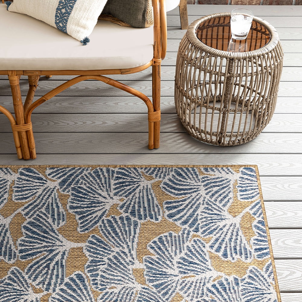 Mohawk Home Jade Butterfly Outdoor Area Rug, Navy, 2' 6" x 6'