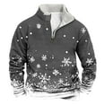 thumbnail image 1 of Sudadera sin capucha para hombre, informal, a la moda, con cuello alto, estampado, cremallera, jersey de manga larga, blusa de poliéster para hombre, 1 of 3