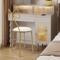 thumbnail image 4 of Modern Vanity Chair Stool, Dressing Table Desk Makeup Girl Chair w/Butterfly Bow Backrest, Side Table Seat for Girl Daughter Room Bedroom Living Room Home Commercial Salon Party Cafe, 4 of 25