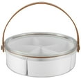thumbnail image 2 of Divided Serving Tray with Lid Portable Food Storage Containers with Handle and Lid 5 Compartments Divided Serving Platter Tray Reusable Multipurpose Serving Tray for Snack Candies Fruit V, 2 of 10