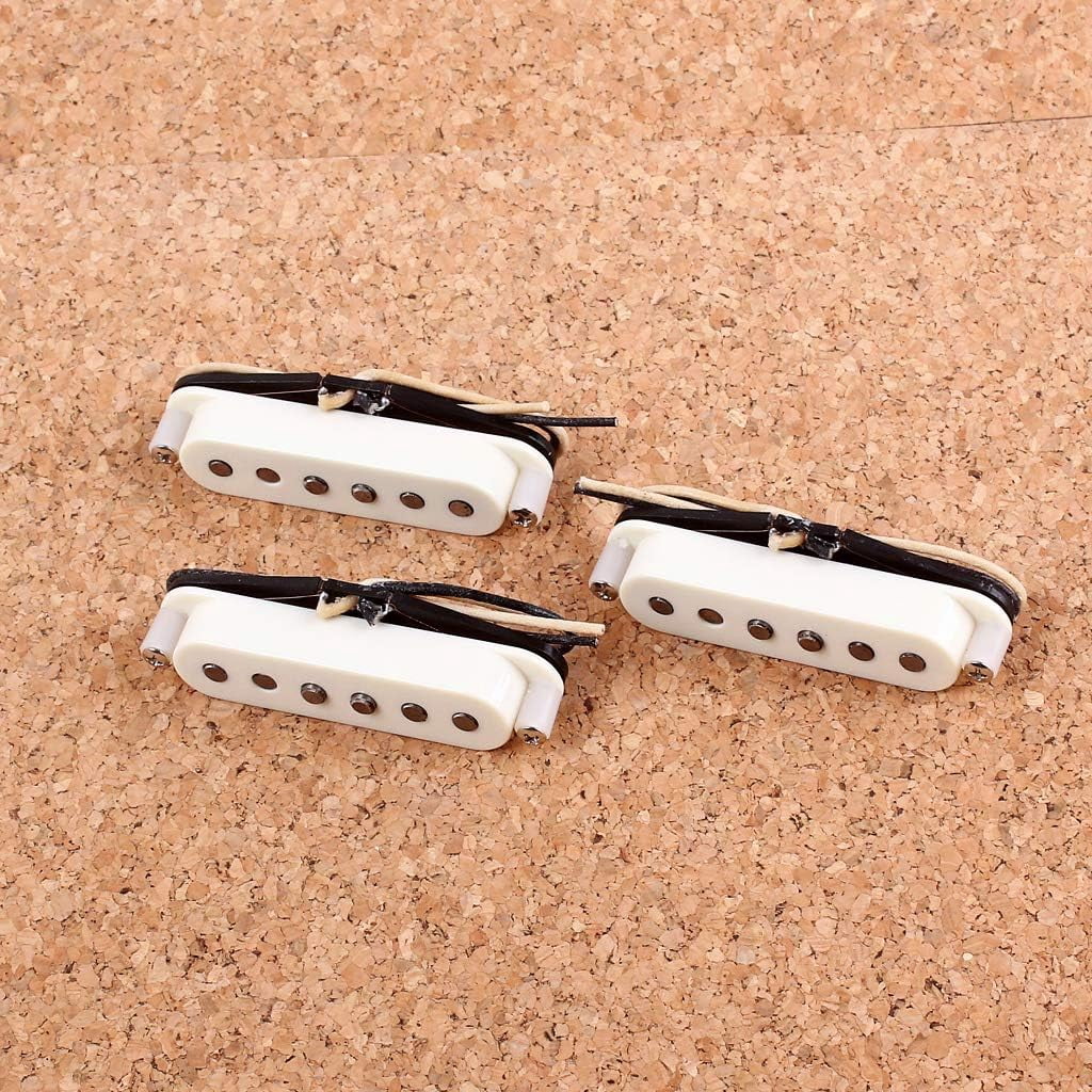 Single Coil Pickups SSS Alnico 5 Neck/Middle/Bridge Pickups for ST Electric Guitar 3PCS/Set Cream White