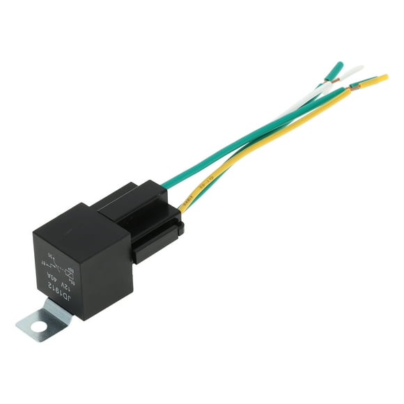 Unique Bargains 4 Pins 12V 40A 1 Pc Auto Relay with Metal Hanging Hole with Harness Socket Waterproof Car Relay Black