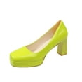 thumbnail image 2 of Miluxas 2025 Clearance! Women's Pumps Clearance,Low Chunky Block Heels,Square Toe Patent Women Dress Shoes for Party Office, 2 of 9