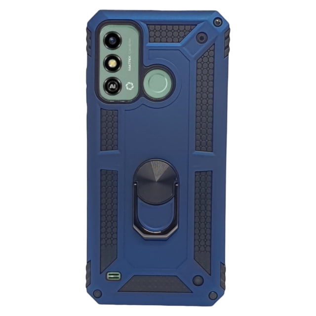 Funda Uso Rudo Cely Vesmir con Anillo Magnético Para ZTE A53 Azul Marino Más 2 Micas De Cristal