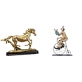 thumbnail image 1 of Figura de caballo,Escultura de figura de caballo en miniatura coleccionable,Estatua de animal de adorno de caballo de resina para decoración del hogar,Figuras de payaso,Escultura de, 1 of 8
