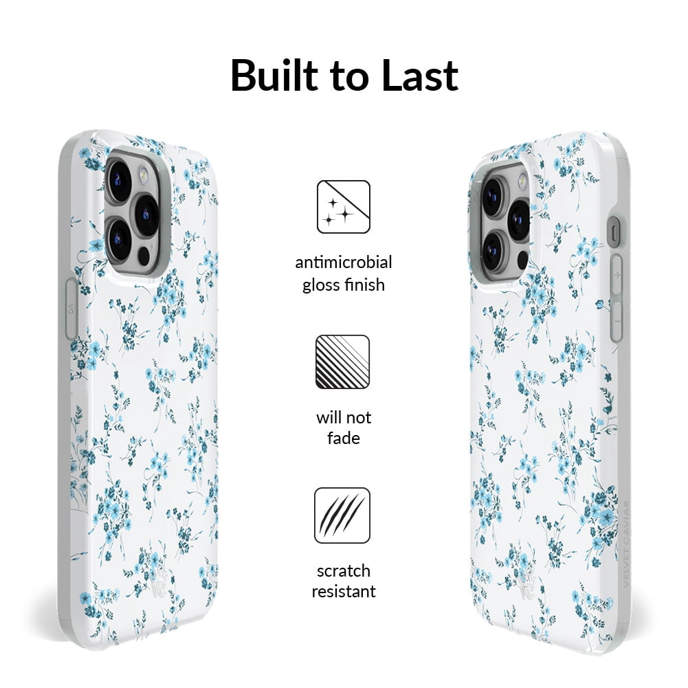 VELVET CAVIAR for iPhone 12 / iPhone 12 Pro Case Flowers - Compatible with MagSafe - Cute Protective Phone Cases for Women - French Blue Floral
