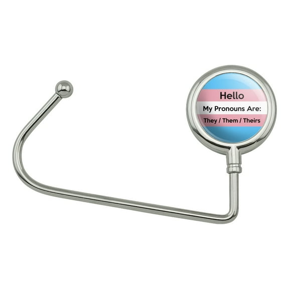 My Pronouns Are They Them Theirs Gender Identity Purse Bag Hanger Holder Hook