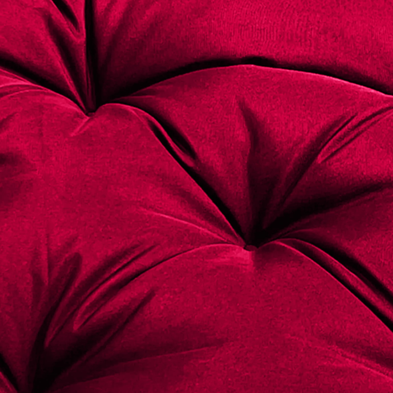 Taotanxi Outdoor Tufted Wicker Cushions Seat Cushions for Patio Furniture Set of 2, 19x19 Outdoor Chair Cushions Weather Resistant Patio Cushions with Ties for Wicker Chair (Red, 2 Pack)