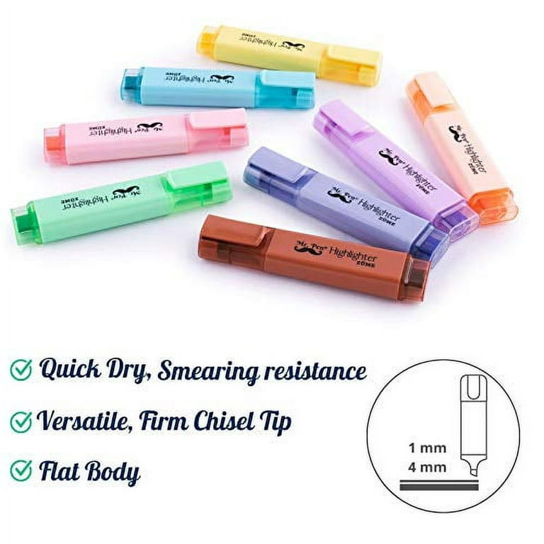 Mr. Pen- Retractable Highlighters, 6 Pack, Pastel Colors, Chisel Tip, No Smear Click Highlighter, Bible Journaling Highlighter, Highlighter Markers