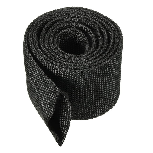 Unique Bargains 2' ID 3.3FT Nylon Protective Hose Sleeve, Cable Cover Sheath Protection, Black