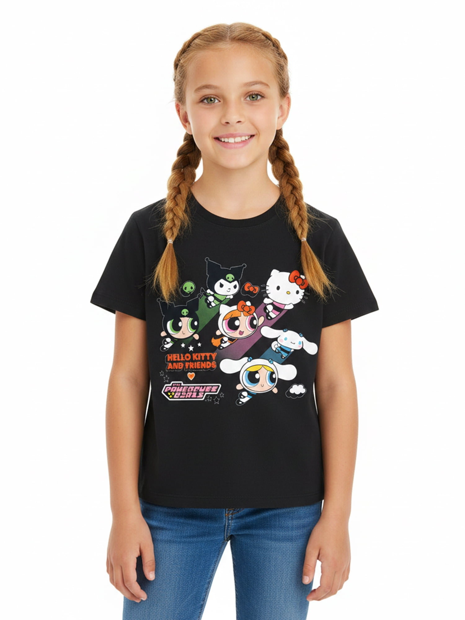 Hello Kitty x The Powerpuff Girls, Girls' Short Sleeve T-Shirt, Sizes 4-16