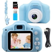 Kids Camera Toys for 3-8 Year Old Boys Girls 20 Million Pixels 8X Zoom Digital Cameras for Children Video Record Electronic Toy Birthday Gifts Christmas Blue