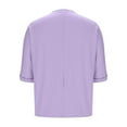 thumbnail image 7 of fatyb Women's Tshirts with Pocket Casual Crew Neck Solid Color Tee Short Sleeve Womens Summer Loose Tops, 7 of 7