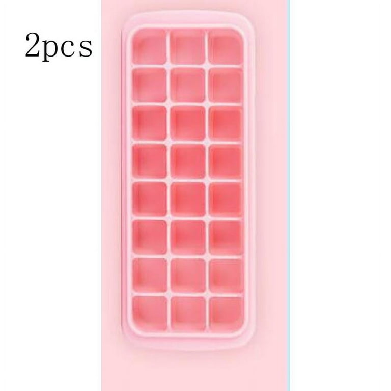 2 Pcs Ice Cube Tray Large Square Silicone Ice Cube Tray with Lid Space  Saving Stackable Ice Cube Tray Ice Cube Tray Used for Cocktail Whiskey  Drink e Baby Food Etc 24
