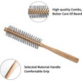 thumbnail image 3 of KAIYANG Cepillo redondo para secado con secador, cepillo redondo para cabello con cerdas de jabalí, cerdas de nailon enrollables (marrón), 3 of 5