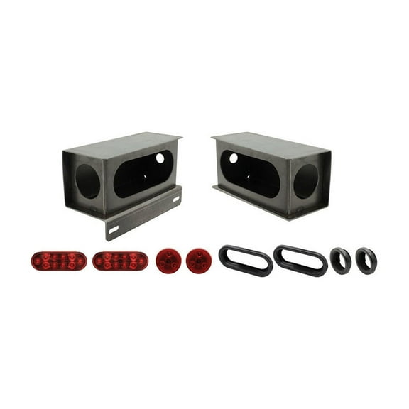 Extreme Max 5001.1352 Weld-On Stop/Tail/Turn Taillight Kit with License Plate Bracket and LED Lights for Trailers - Silver