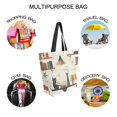 thumbnail image 7 of FORMRS Womens Canvas Tote Bag with Zipper Inner Pocket Shoulder Handbag, Cats Reading Pattern, 7 of 7