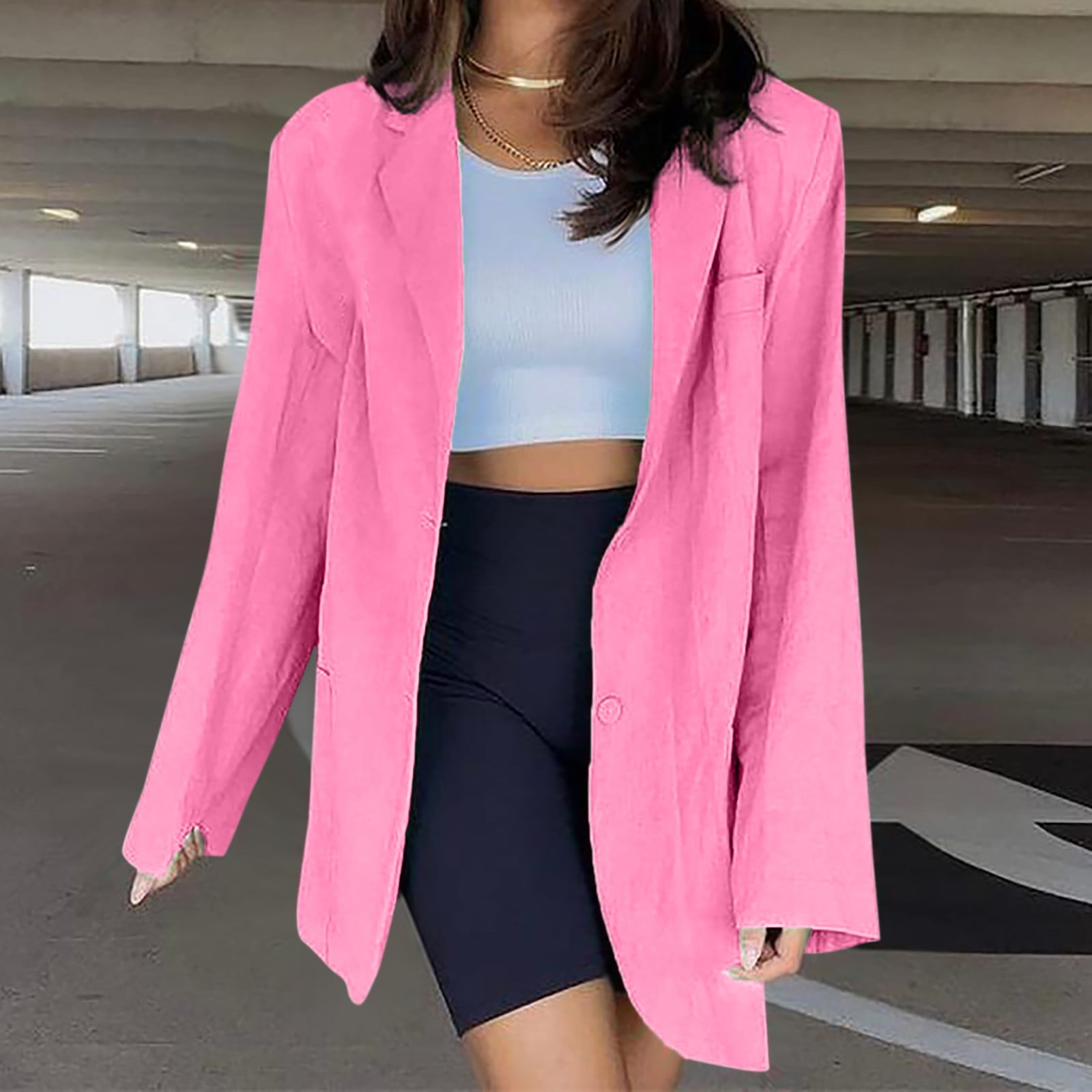 ERTUTUYI Womens Candy Colors Cotton And Linen Shoulder Pads Open