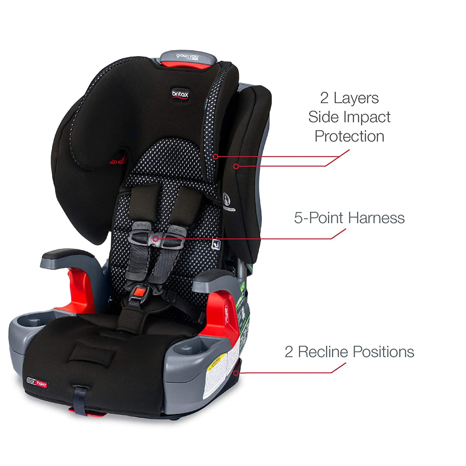 Britax Grow With You ClickTight Harness-2-Booster Car Seat, 2-in-1 High ...