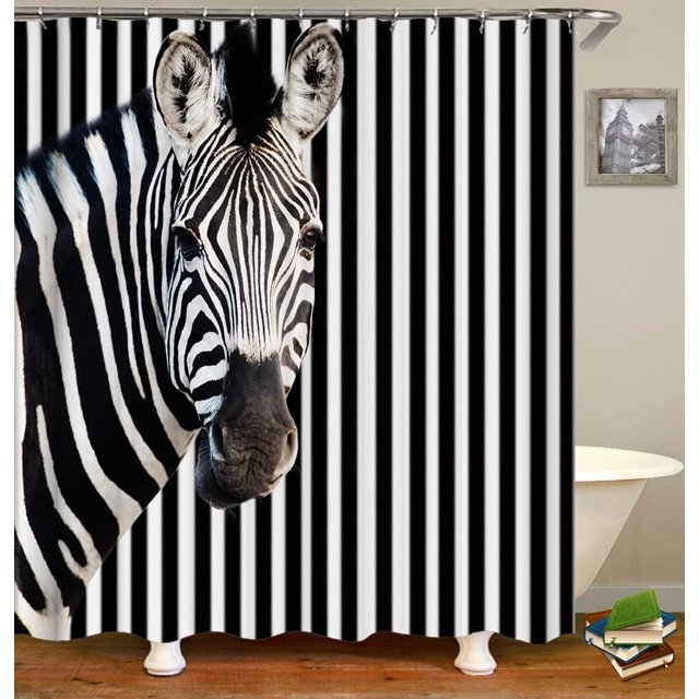 JOOCAR Zebra Shower Curtain, Zebras Painting Shower Curtains for