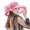 Hot Pink, variant on Sun Hats for Women Summer Dress Hat with Wide Leaf Flower Design Ideal Bridal Shower Beach Sun White