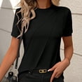 thumbnail image 2 of NJGRAE Spring Tops for Women Women’S Slub Knit T-Shirts Womens Casual Fashion Solid Color Crew Neck Short Sleeve Pullover T Shirt Women’S Cold Shoulder Tees Xl, 2 of 7
