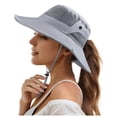thumbnail image 2 of Lispipm Women Men Sun Hats with Wide Brim for Summer Outdoor Mesh Breathable Fishing Hat Camping Hiking Caps for Vacation Grey, 2 of 6
