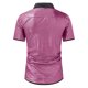 thumbnail image 3 of Manga Larga de Verano Tops Botón Glitter Flip Collar Manga Corta Superior de Poliéster, Camisa de Moda de Ocio de Club Nocturno para Hombres Fiesta Y Club, 3 of 3