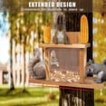 thumbnail image 6 of Carbonized Wood Squirrel Feeder, Squirrel Feeders for Outside Winter, Durable Squrrill House Box Easy to Fill with Removable Front Panel, Wooden Chipmunk Feeder for Corn, Peanuts（1 PC）, 6 of 6