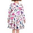 thumbnail image 3 of FKELYI Mushroom Plants Long Sleeve Dress Aesthetic Size 5-6 T Comfy Twirl Swing Dresses for Kids Girls Casual Midi Length Dress for School Home, 3 of 4