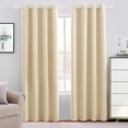 thumbnail image 1 of Cortinas Blackout con Aislamiento Térmico para Estar/Recámara Ventana, con Ojales en la Parte Superior, Suave 100% Poliéster Tela Impermeable, Reducción Ruido, 2 Paneles, 132 x 213.3 cm, Beige, 1 of 7