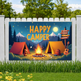 thumbnail image 4 of Outdoor Adventure Banner Happy Camper Tent Design Campfire Scene Decorative for Hiking Climbing Trekking, 4 of 9