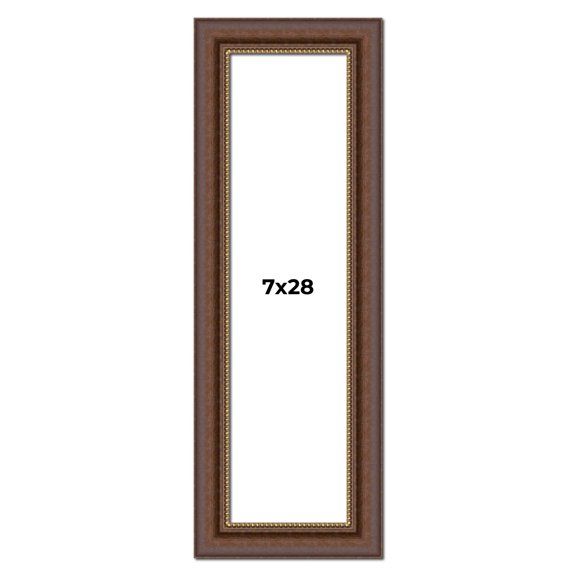 7x28 Copper and Brown Real Wood Picture Frame Width 2 inches | Interior Frame Depth 0.5 inches |