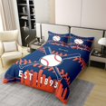 thumbnail image 2 of 100% Algodón Natural Funda Nórdica King para Hombres,Niños Juego de Cama Béisbol, 2 of 7