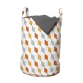 thumbnail image 1 of Geometric Laundry Bag, Abstract Diamond Lines Simplistic Thin Stripes Warm Tones, Hamper Basket with Handles Drawstring Closure for Laundromats, 13" x 19", Pale Orange Vermilion, by Ambesonne, 1 of 4