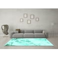 thumbnail image 3 of Ahgly Company Indoor Round Abstract Turquoise Blue Modern Area Rugs, 4' Round, 3 of 4