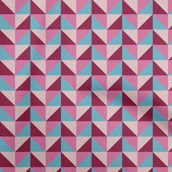 oneOone Cotton Poplin Magenta Fabric Geometric Sewing Material Print Fabric By The Yard 42 Inch Wide