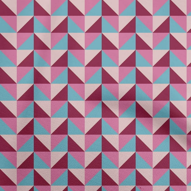 oneOone Viscose Chiffon Magenta Fabric Geometric Sewing Craft Projects Fabric Prints By Yard 42 Inch Wide