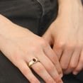 thumbnail image 4 of Gem Stone King 1.56 Cttw Red Garnet and White Created Sapphire 18K Yellow Gold Plated Silver Ring for Men | Gemstone Birthstone | Oval 8X6MM | Available in Size 7, 8, 9, 10, 11, 12, 13, 4 of 6