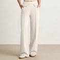thumbnail image 2 of Htigea Women's Straight Leg Pants High Waisted Dress Pants Solid Color Work Office Daily Trousers with Pockets Beige XL, 2 of 8