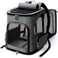 thumbnail image 1 of Lekesky Cat Backpack Expandable Dog Carrier Backpack Airline Approved Pet Backpack Carrier for Cats, Small Dogs, Puppies Under 13 Lbs, Grey, 1 of 7