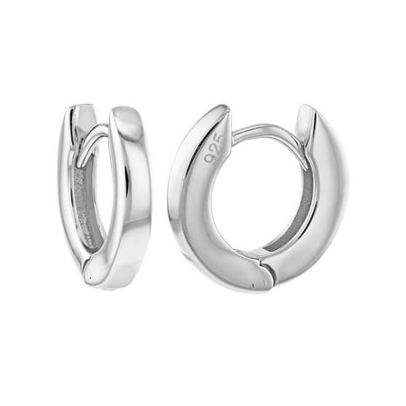In Season Jewelry 925 Sterling Silver Plain Small Huggie Hoop 925 Sterling Silver Plain Small Huggie Hoop Earrings S 0 31