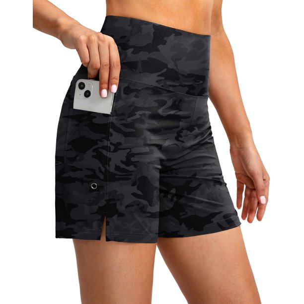 G Gradual Women's 5" High Waisted Swim Board Shorts with Phone Pockets