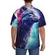 thumbnail image 3 of Fotbe Starry Multicolored Wolf Camisa Estampada de Manga Corta para Hombre, Casual de Verano, Estilo Playero, Sin Arrugas-Small, 3 of 5