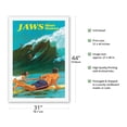 thumbnail image 2 of Jaws - Maui Hawaii - Big Wave Surfing - Vintage Hawaiian Travel Poster by Chas Allen c.1950s - Fine Art Rolled Canvas Print (Unframed) 27in x 40in, 2 of 4