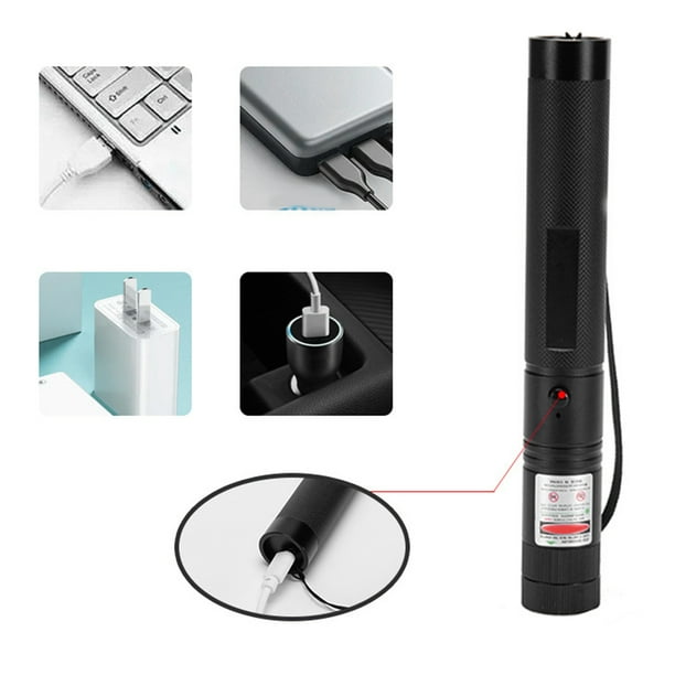 Puntero láser, puntero láser recargable por USB, bolígrafo láser para exteriores, puntero láser probado y confiable