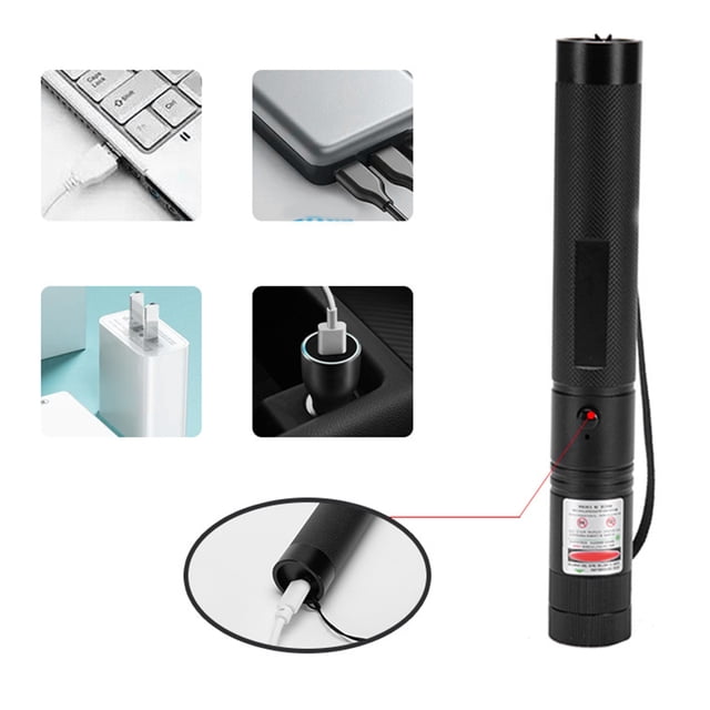 Puntero láser, puntero láser recargable por USB, bolígrafo láser para exteriores, puntero láser probado y confiable