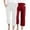Wine, variant on YUGYXL 2PC Capri Pants for Women Summer Drawstring Cotton Linen Pants with Pockets Going Out Straight Capris Navy S